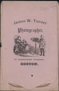 Envelope for James W. Turner, photographer, 47 Hanover Street, Boston, Mass., ca. 1870