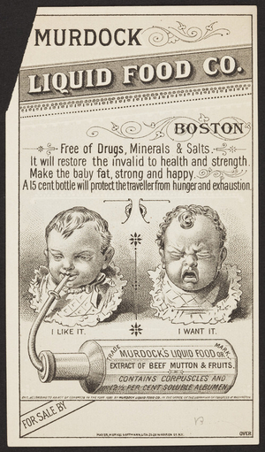 Murdock's Liquid Food or Extract of Beef Mutton & Fruits, Murdock Liquid Food Co., Boston, Mass., undated