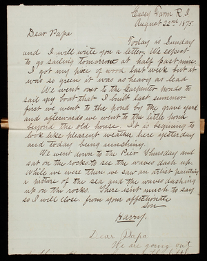 Harry Weir Casey To Thomas Lincoln Casey, August 22,1875 - Digital ...