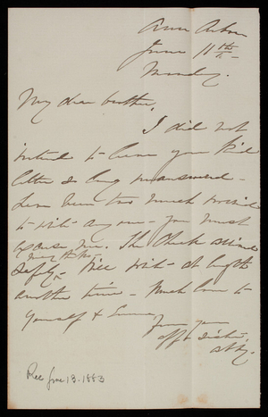 Abbey Casey to Thomas Lincoln Casey, June 11, 1883