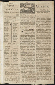 The Boston-Gazette, and Country Journal, 22 July 1765