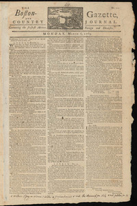 The Boston-Gazette, and Country Journal, 6 March 1769