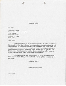 Letter from Mark H. McCormack to John Wilcox