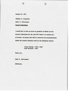 Memorandum from Mark H. McCormack to William H. Carpenter