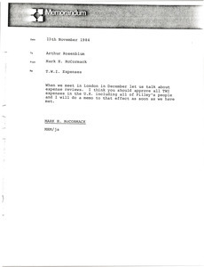 Memorandum from Mark H. McCormack to Arthur Rosenblum