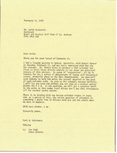 Letter from Mark H. McCormack to Keith MacKenzie