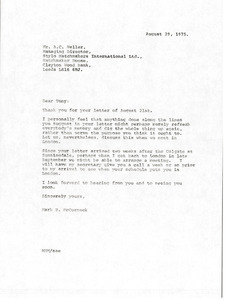 Letter from Mark H. McCormack to A. C. Weller