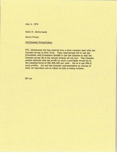 Memorandum from Barry Frank to Mark H. McCormack