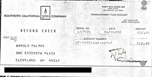 Southern California Gas Company check