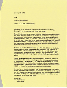 Memorandum from Mark H. McCormack concerning the PGA Championship