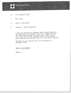 Memorandum from Mark H. McCormack to Bill Ryan