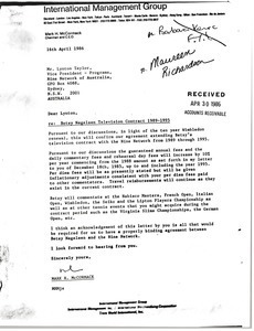 Letter from Mark H. McCormack to Lynton Taylor