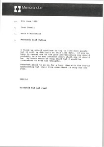 Memorandum from Mark H. McCormack to Jean Sewell