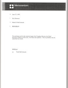 Memorandum from Mark H. McCormack to Eric Drossart