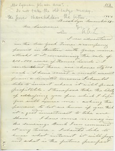 Letter from Francis M. Chadwick to Amos Adams Lawrence