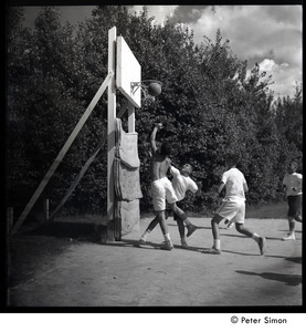 Camp Arcadia: campers playing basketball