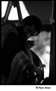 Victor Gaskin, bass player with the Cannonball Adderley Sextet, performing at Jackie Robinson's jazz concert