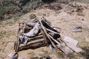 Agricultural tools in a heap