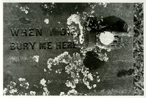 "When I die, bury me here"