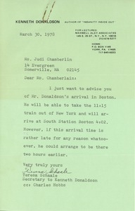 Letter from Teresa Schaale to Judi Chamberlin