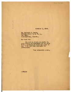 Letter from W. E. B. Du Bois to the Florida State YMCA