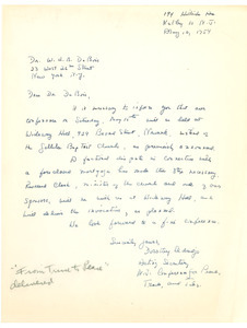 Letter from New Jersey Conference on Peace, Trade, and Jobs to W. E. B. Du Bois