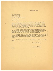 Letter from W. E. B. Du Bois to Harry Dreis
