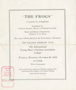 "The Frogs" Program (October 1913)