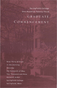 Springfield College Graduate Commencement Program (2009)