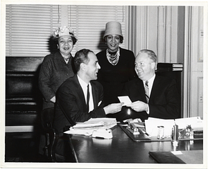 Mayor John F. Collins with unidentified individuals