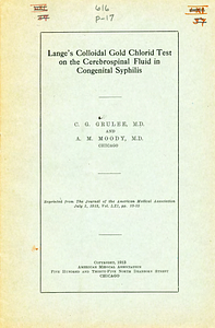 Lange's colloidal gold chlorid test on the cerebrospinal fluid in congenital syphilis