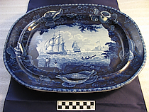 Staffordshire Transferware Platter: "Christianburg, Danish Settlement on the Gold Coast of Africa"
