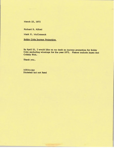 Memorandum from Mark H. McCormack to Richard R. Alford