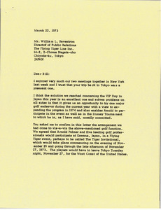 Letter from Mark H. McCormack to William L. Savestrom