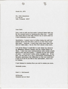 Letter from Mark H. McCormack to Dick Hauserman