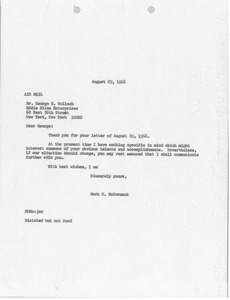 Letter from Mark H. McCormack to George S. Wallach