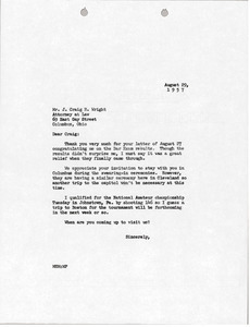 Letter from Mark H. McCormack to J. Craig R. Wright