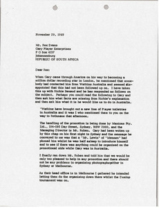 Letter from Mark H. McCormack to Rex B. Evans