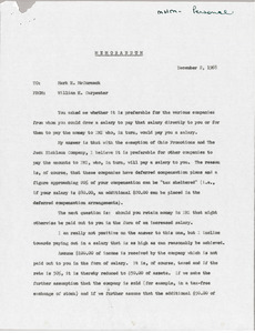 Memorandum from William H. Carpenter to Mark H. McCormack