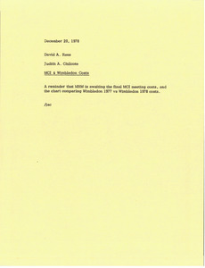 Memorandum from Judith A. Chilcote to David A. Rees