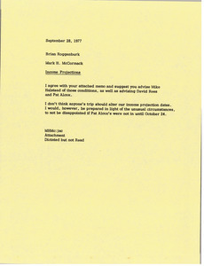 Memorandum from Mark H. McCormack to Brian Roggenburk