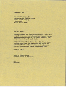 Letter from Judith A. Chilcote to Russell W. Meyer