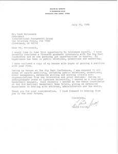 Letter from David M. Siroty to Mark H. McCormack