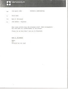 Memorandum from Mark H. McCormack to Peter Kuhn