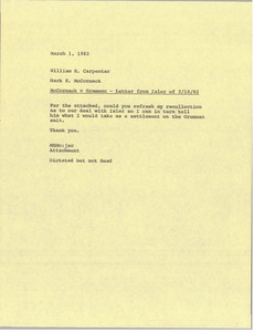 Memorandum from Mark H. McCormack to William H. Carpenter