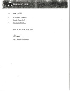 Memorandum from Laurie Roggenburk to H. Richard Isaacson