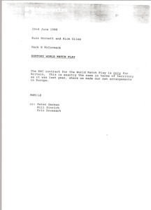 Memorandum from Mark H. McCormack to Buzz Hornett and Rick Giles