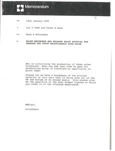 Memorandum from Mark H. McCormack to Ian T. Todd and Peter A. Kuhn