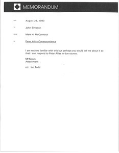 Memorandum from Mark H. McCormack to John Simpson