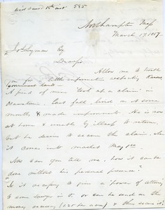 Letter from J. E. Bondsman to Joseph Lyman
